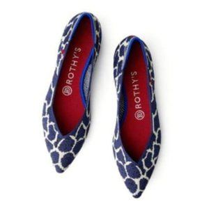 Rothy's Blue and White Patterned Flats